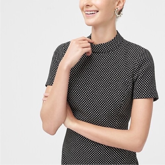 J. Crew Dresses & Skirts - J. Crew Short-sleeve mockneck Little Black dress with Gold • Size 2